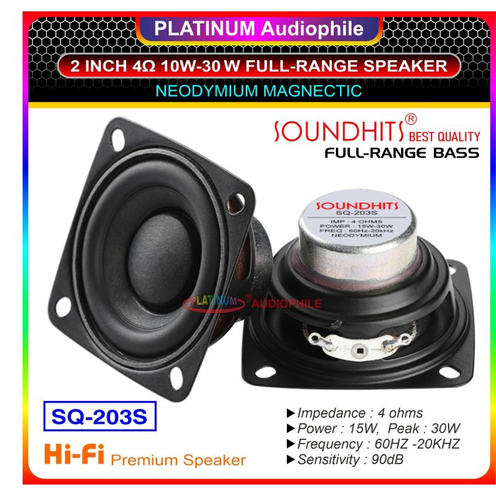 Terlaris Speaker Full Range 2 Inch Hifi Speaker Fullrange 20W 4 Ohm Premium
