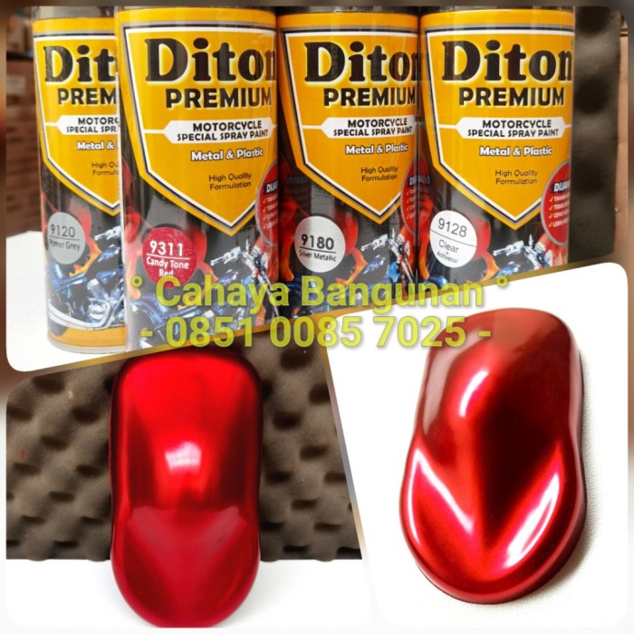 Terlaris Paket Diton Premium Candy Tone Red Merah 9311 Cat Semprot Pilox Pylox