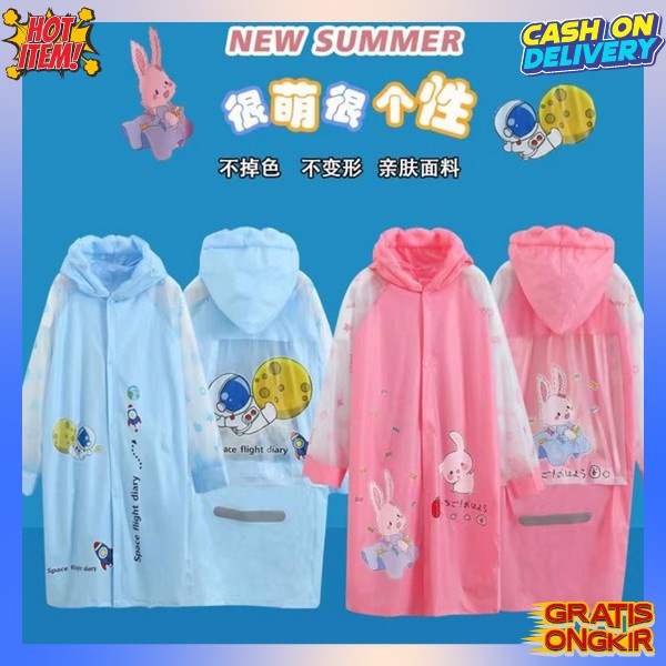Mantel Elastis Premium Jasujan Amak Lucu Dan Imut Raincoat Kids Kualitas Terbaik Mantrol Tanggung Be