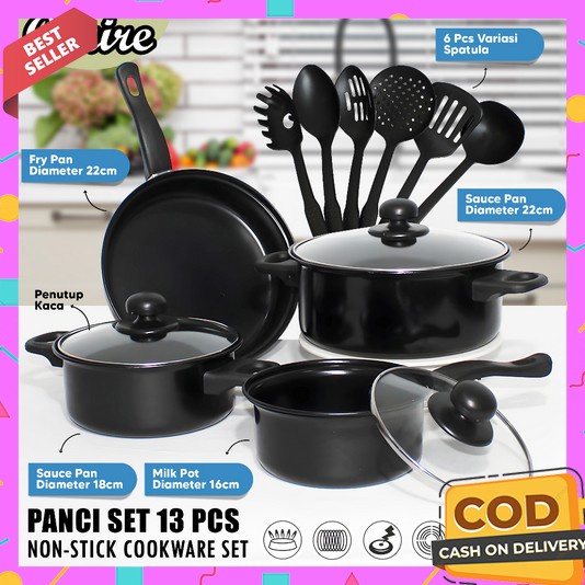 Panci Set Isi 5 Pcs Anti Lengket Promo 3 In 1 Stainless Tebal Murah Kuali 1Set Untuk Memasak Air Pua