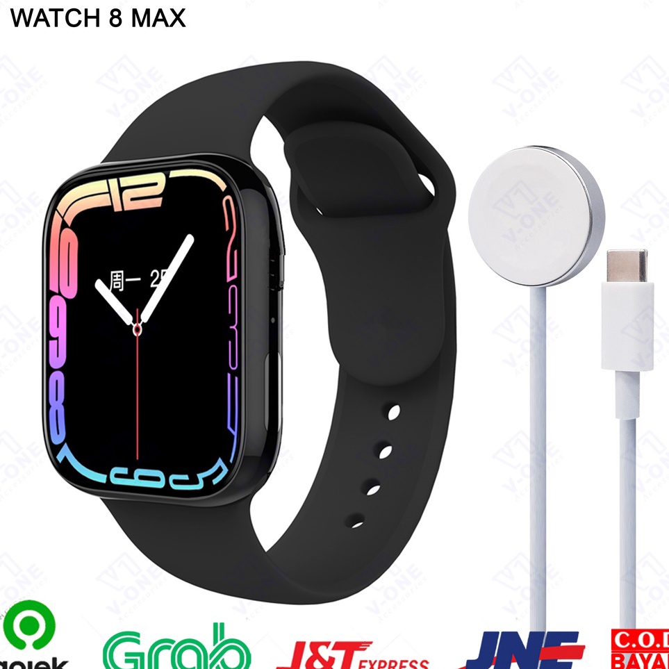 Terkini MbH Smartwatch 8 Max Original Jam Tangan Pintar Smart Watch Full Screen Jam Tangan Sport ✢ (