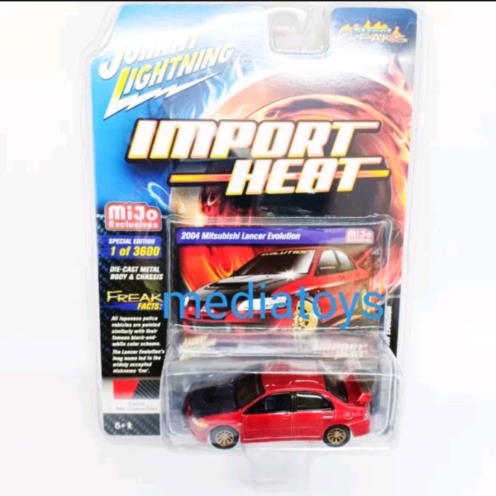 PROMO DIECAST JOHNY LIGHTNING 2004 MITSUBISHI LANCER EVOLUTION MERAH TERBARU
