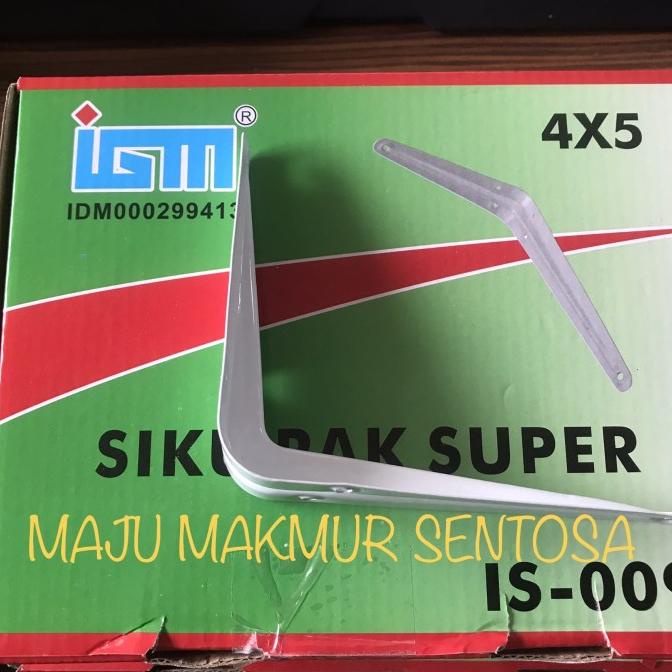 SIKU RAK IGM PUTIH 4*5/SIKU PENYANGGA/PENAHAN LEMARI MEJA/SIKU BENGKOK