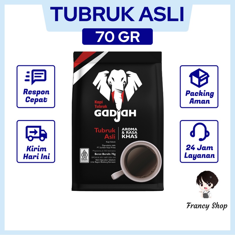 

Kopi Tubruk Gadjah Asli Pouch 60 gr
