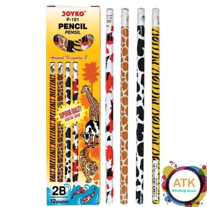 

Pencil / Pensil Joyko P-101 / 2B / Animal Kingdom - Lusinan (12 pcs) Model Terkini