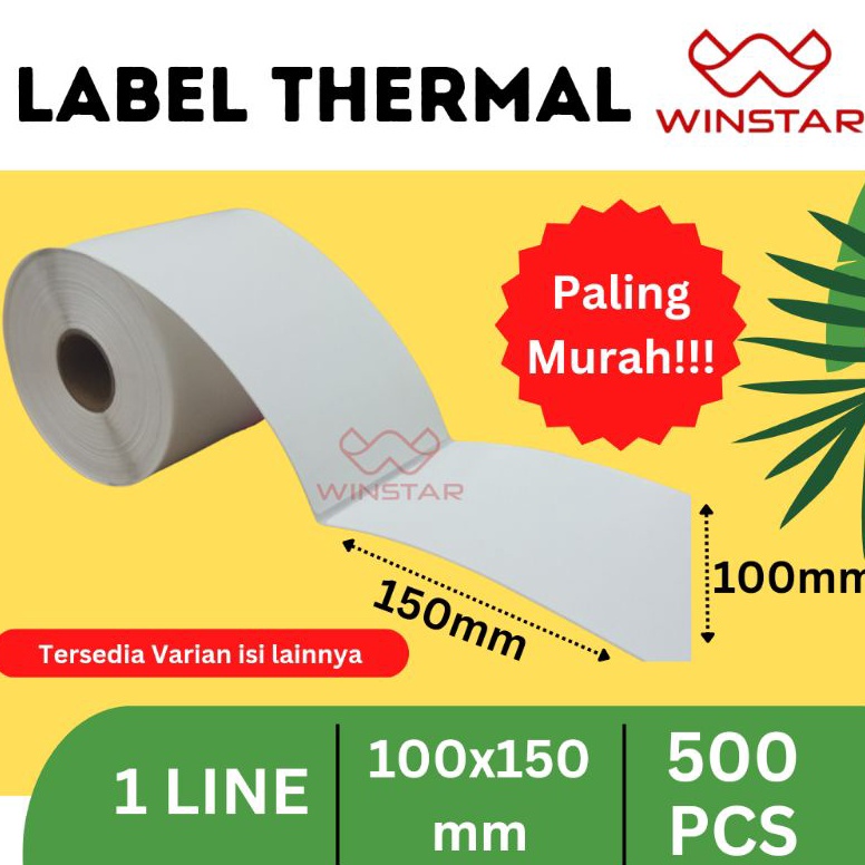 

Lariza3u8Ti Label Stiker Thermal 100x150 mm 10x15cm 500pcs