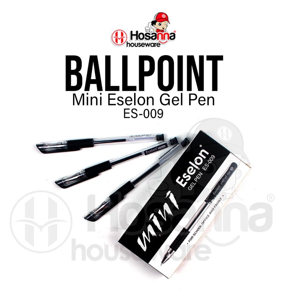 

Super Promo・12pcs Pulpen Gel MINI Eselon / Ballpoint Gel ES-009 HITAM