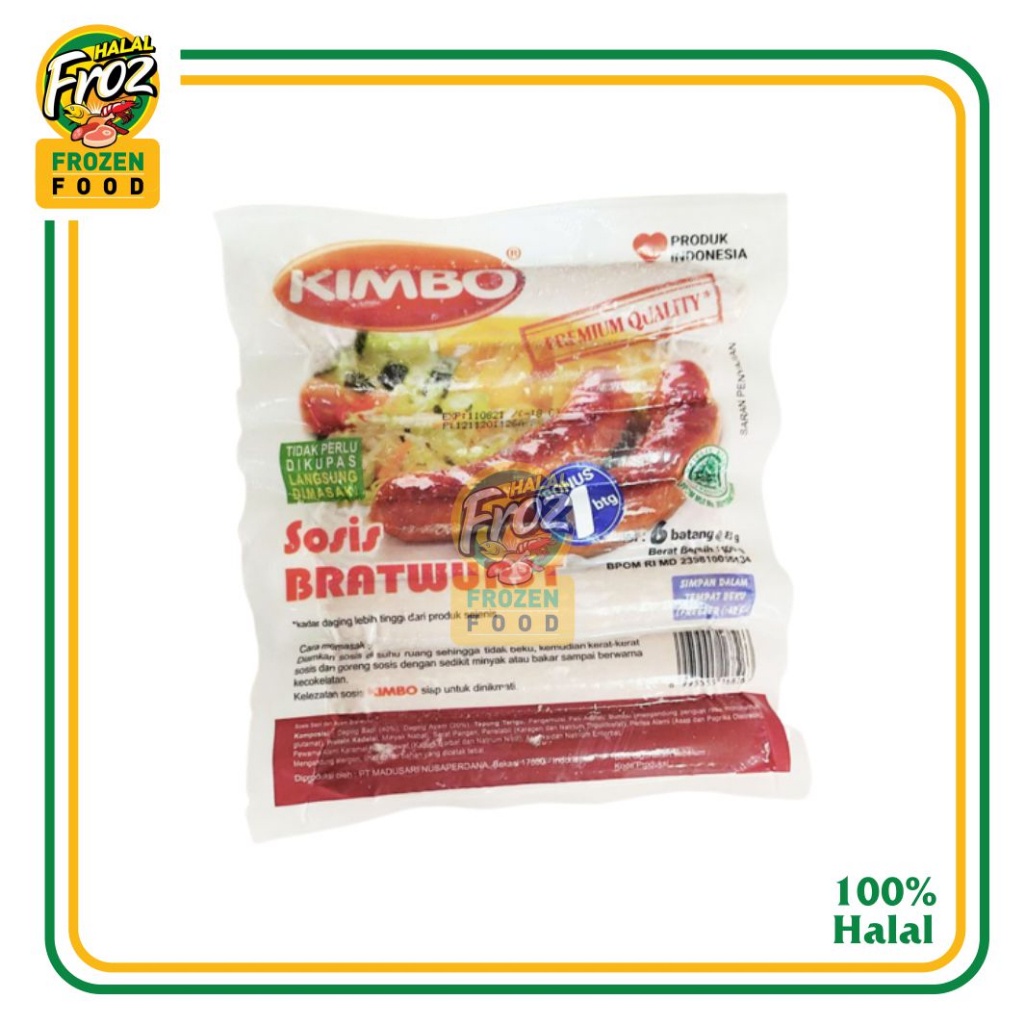 

Sosis Kimbo Bratwurst 500 gr isi 6+1 HFPRS