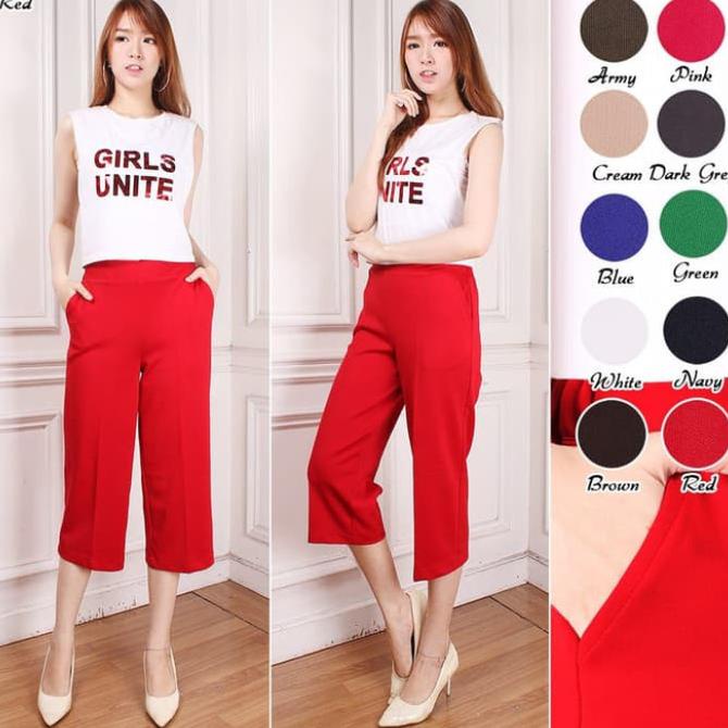 Celana Kulot 7/8 Scuba Lycos Ready Uk Besar
