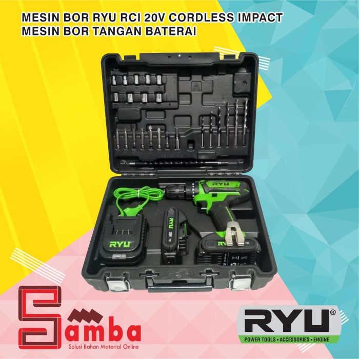 MESIN BOR RYU RCI 20V CORDLESS IMPACT / MESIN BOR TANGAN BATREI