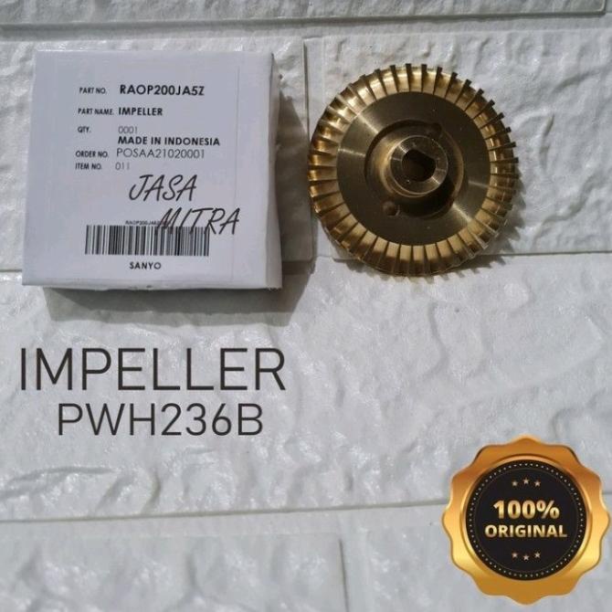 Impeller/Kipas Kuningan Pompa Air Sanyo Type Pw-H/ P-H236Ac/P-H175C