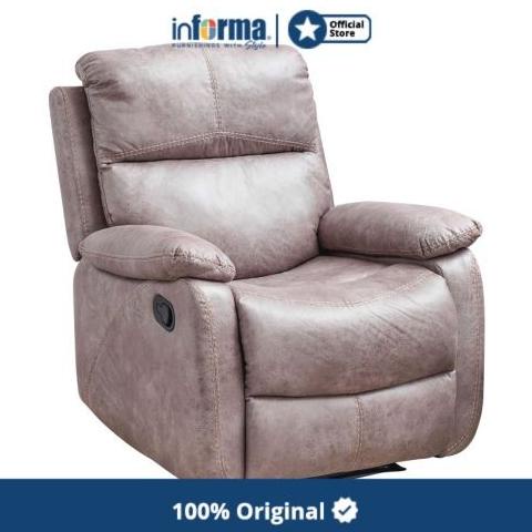 INFORMA NATHAN SOFA RECLINER FABRIC 1 DUDUKAN - COKELAT