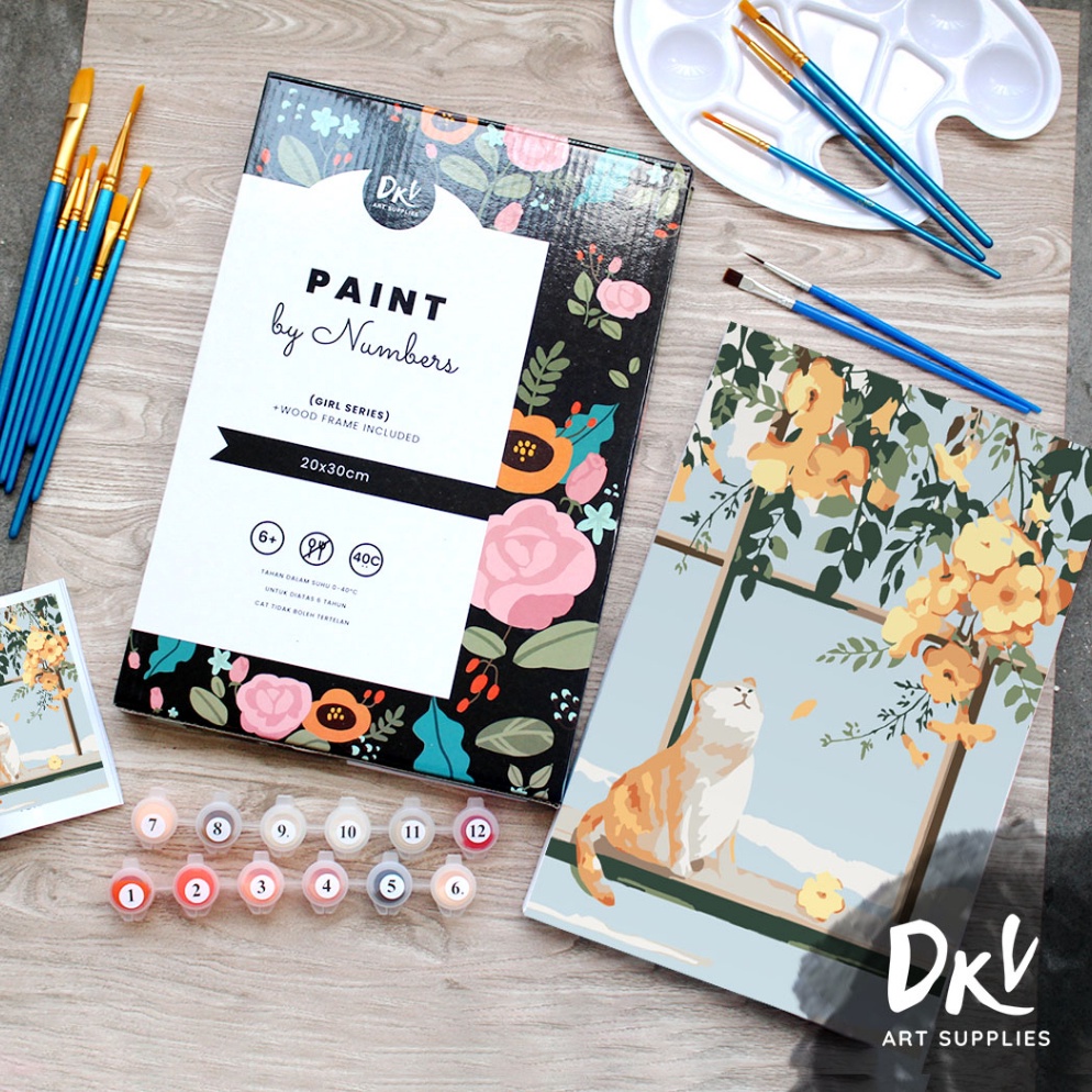 

Serba Murah.. Paint By Number 20x30cm Girl Series DIY Painting Kit Mewarnai Lukisan with Wooden Frame Numbers 63