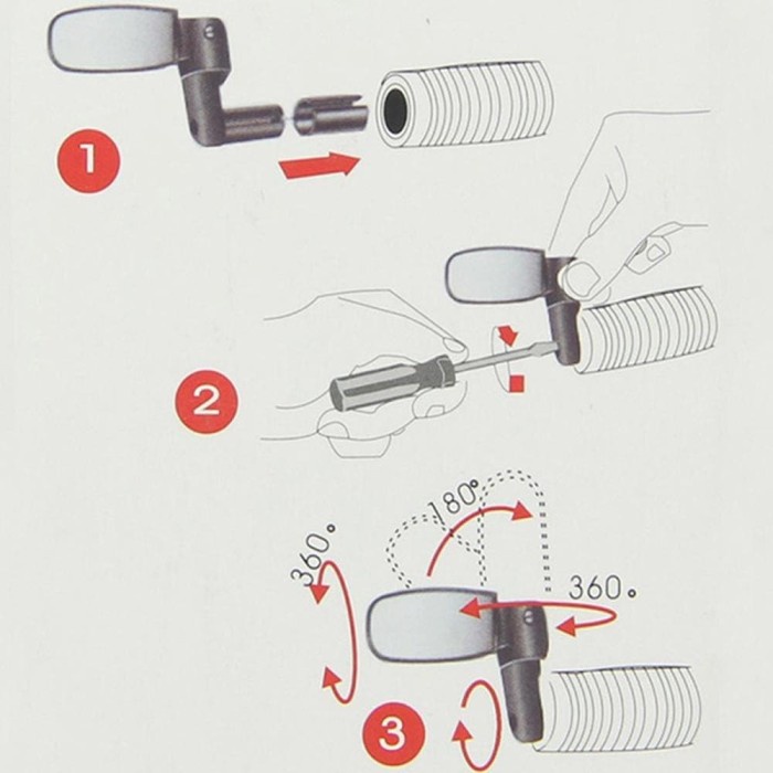Kaca Spion Sepeda Kotak Handlebar 360 Rotate / Spion Sepeda MTB Hitam best buy