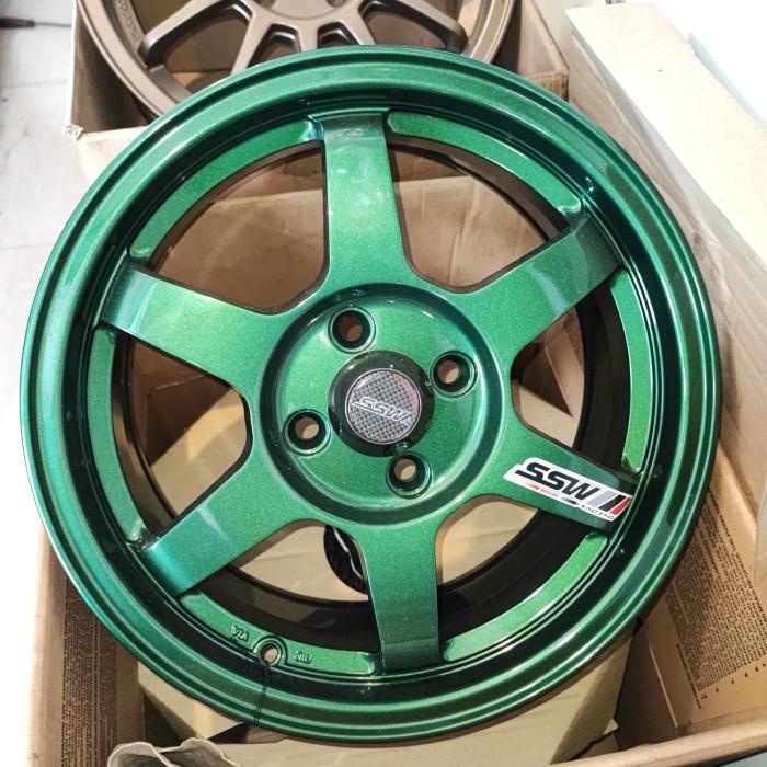 [[[ PROMO ]]] SSW THAILAND MODEL TE 37 TE37 GREEN RING 15 LEBAR 6.5 ET40 BARU