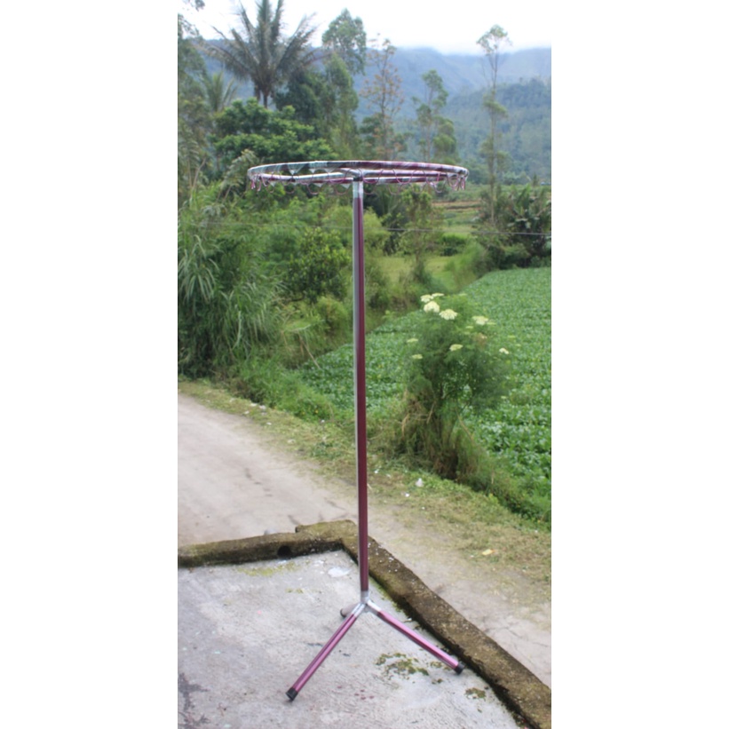 GANTUNGAN BAJU BULAT / JEMURAN BAJU BULAT BESI SERBAGUNA (BEST SELLER) TERLARIS