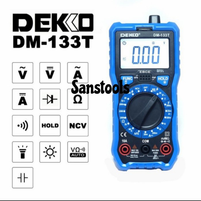 FREE ONGKIR DEKKO DM-133T DIGITAL MULTIMETER MULTITESTER WITH NCV DEKO DM133T ORI FREE ONGKIR