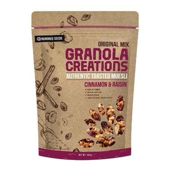 

Granola Creations Granola Cinamon Raisin 400G Kayu Manis & Kiss