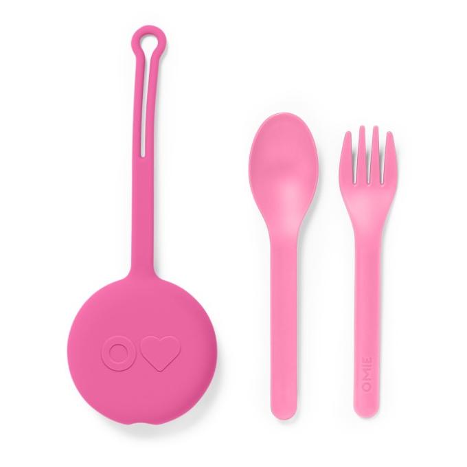 OmiePod Spoon Fork Set Bubble Pink