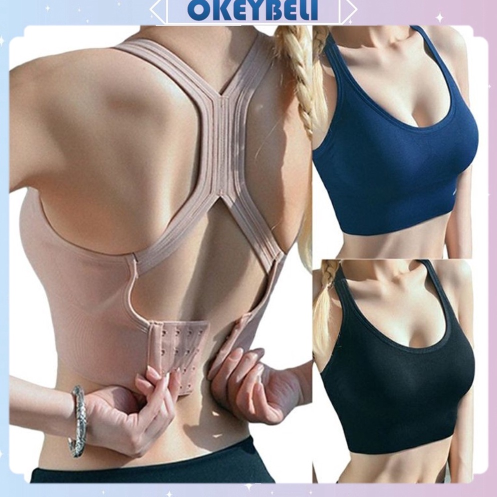 Sale.. •OKEY BELI•BR485 BH SPORT BRA GYM BRA OLAHRAGA PUSH UP WANITA TANPA KAWAT ELASTIS SEXY IMPORT