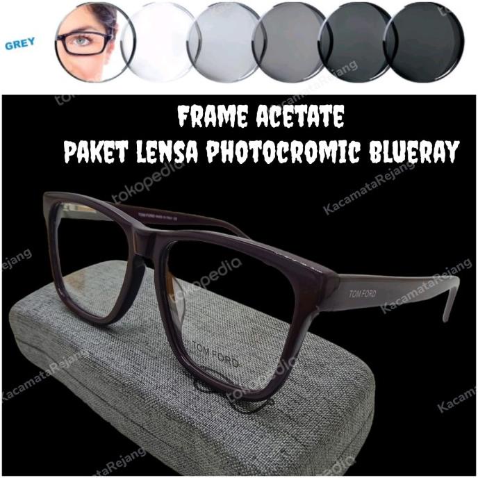 kacamata acetate frame ungu paket hemat gratis lensa photocromic