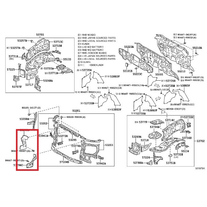 New Deflector Radiator Side Set Toyota Hilux Fortuner 2008 -2011 Import Kode 061