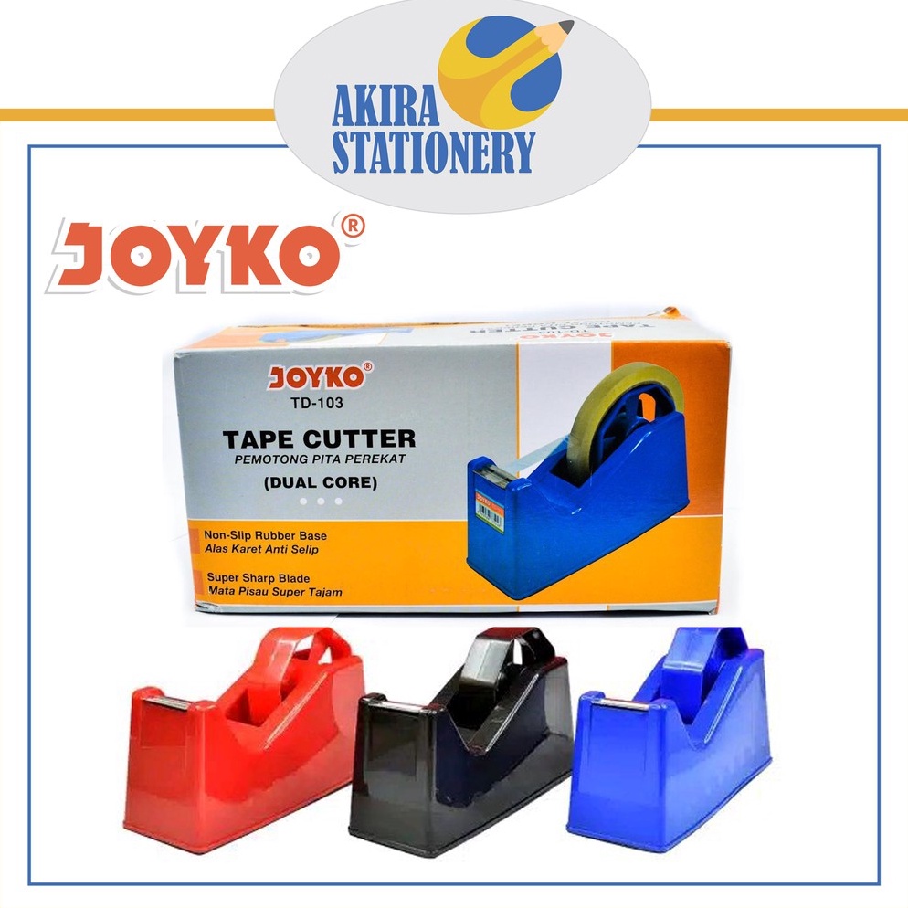 

Terlaris TAPE DISPENSER / TAPE CUTTER / TEMPAT ISOLATIP ISOLASI LAKBAN JOYKO TD-103