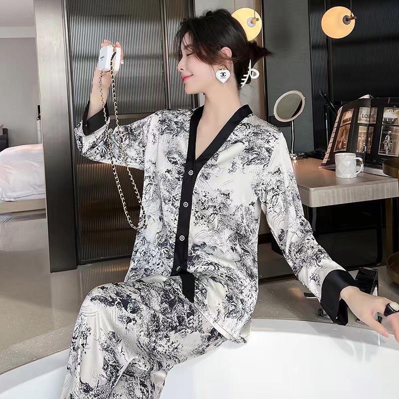 Baju Tidur Wanita Dewasa Setelan Sexy Terbaru Lengan Panjang Kimono 2In1 Kekinian Dress Pakaian Ibu 