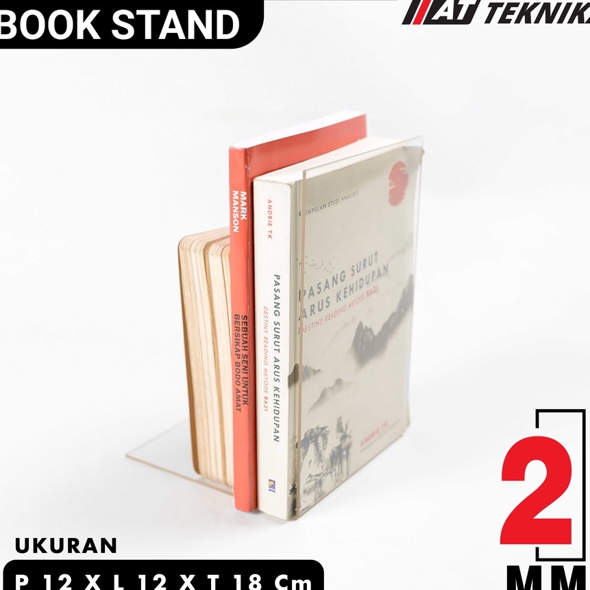 

[T13L ♫♥] ACRYLIC / AKRILIK BOOK STAND / PENAHAN / PEMBATAS BUKU GANJAL BUKU 2MM - trending.!