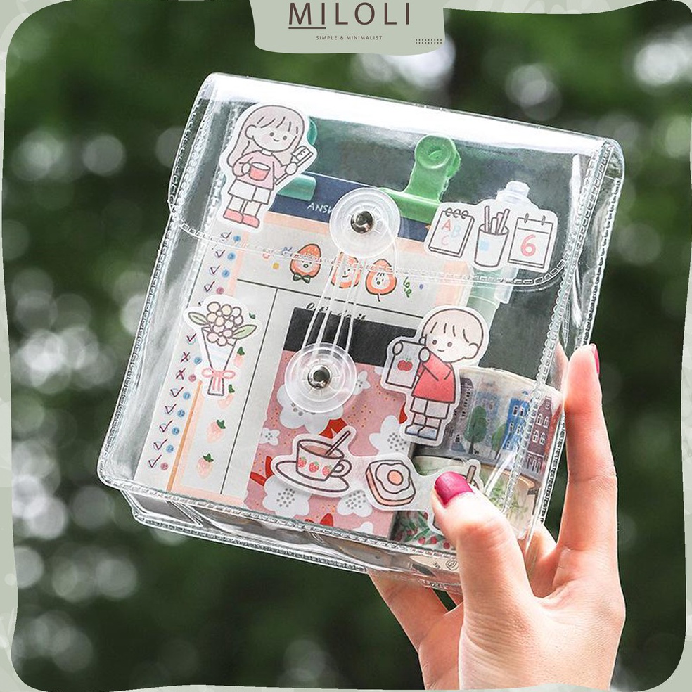 

(RSI ♡㊠> [MILOLI] File Bag Transparan Pouch Serba Guna Tempat Pensil Transparan Aesthetic - F0001 - super.kerren.!!
