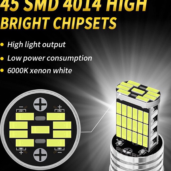 (YE♡.N❣> Lampu LED 45 Titik Mata SMD 1157 1156 T20 Mundur Rem Sein Sen Motor Mobil Putar Bayonetpali