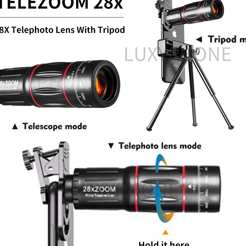 (PH㊛.3❣] Lensa TeleZoom Hp Apexel 28x Zoom Lensa Zoom Hp TeleZoom Apexel 18x25 Dengan Tripodbanyak d