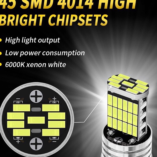 (L-O☆»3) Lampu LED 45 Titik Mata SMD 1157 1156 T20 Mundur Rem Sein Sen Motor Mobil Putar Bayonet- vi