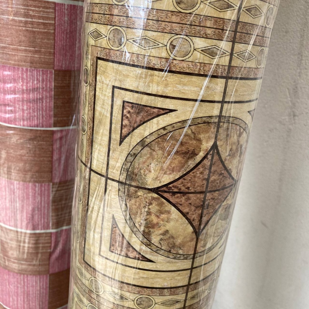 Karpet Plastik Vinyl 1 Roll (20 Meter) Untuk Alas Meja Dan Lantai, Beragam Motif, Unica (841A 0028Br