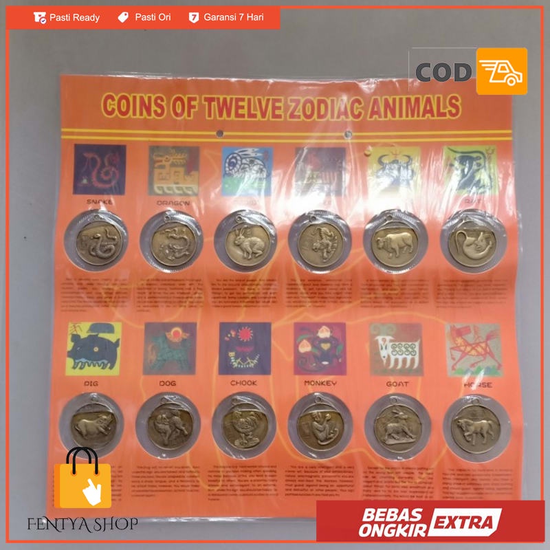 koin 12 shio feng shui lucky coin