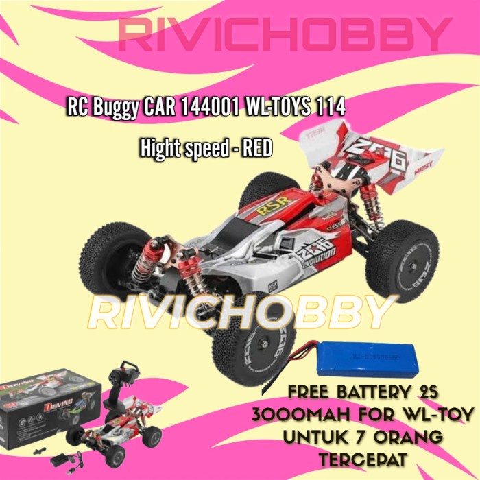 RC Buggy CAR 144001 WL-TOYS 1/14 Hight speed - RED
