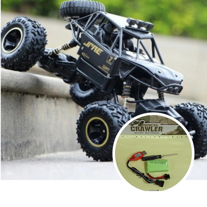 Mobil rc remote control 6241 Rock Crawler 1:16 JPRE USB charger Hitam