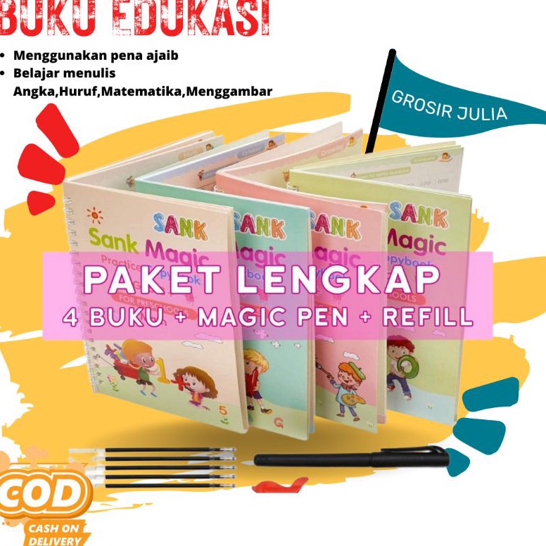

(DSF ✪➛> Sank Magic Practice Book Isi 4 Buku+Pulpen+Refill/Buku Ajaib Bisa Ngapus Sendiri - siaap.dikirim!