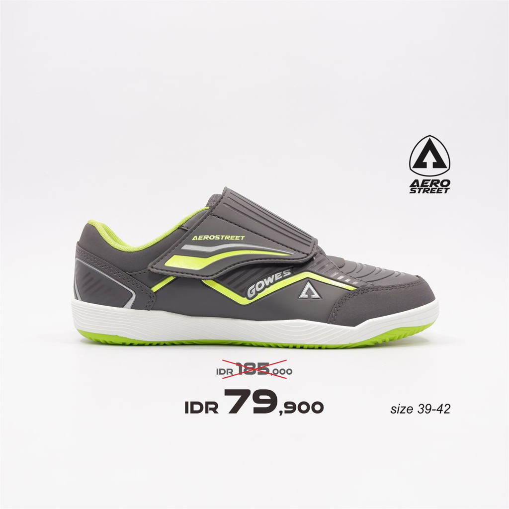 Aerostreet 39-42 Gowes-V Abu Neon - Sepatu Sneakers Casual Sport Sekolah Pria Wanita Aero Street