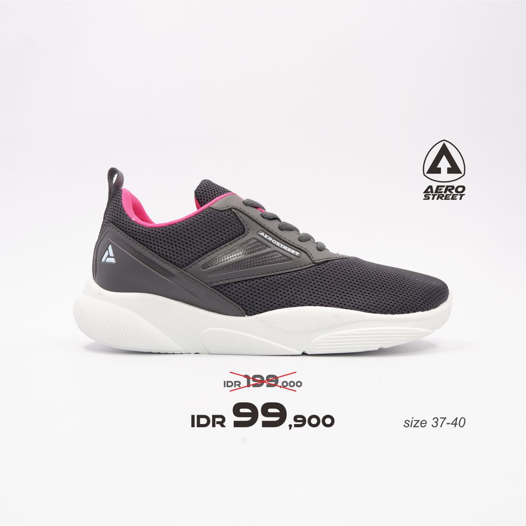Aerostreet 37-40 Audrey Abu Fushia - Sepatu Sneakers Casual Sekolah Pria Wanita Aero Street