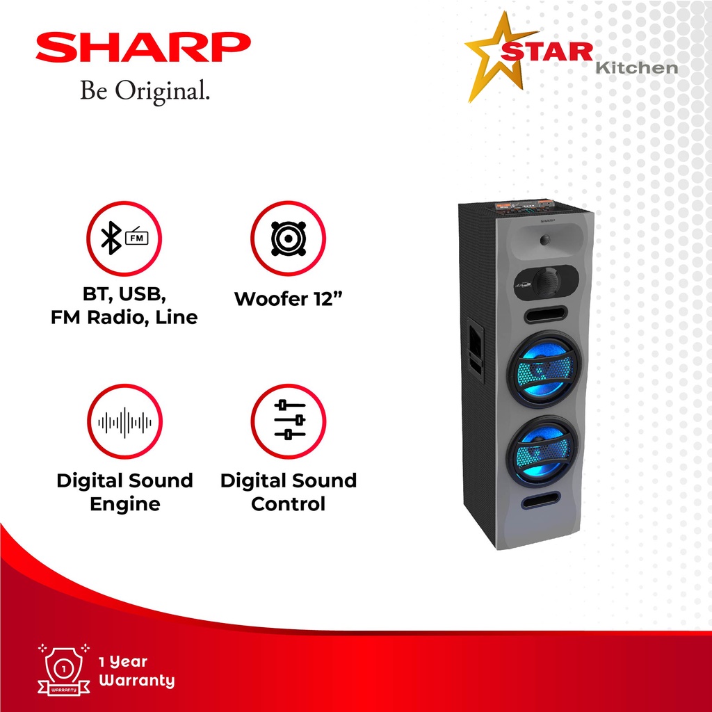 Sharp Audio dan Speaker CBOX-PROX22UBB Pro X Series Grey 220 Watt