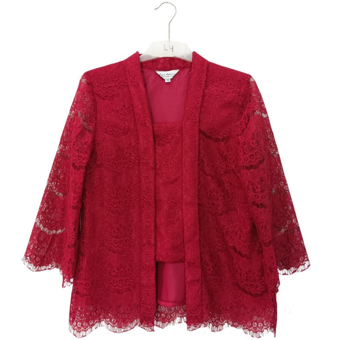 Lyne Halim Blouse Brukat Kutubaru, 8061 - Merah.