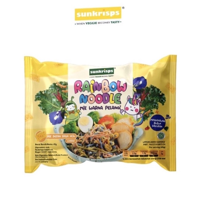 

➥❇❋ Sunkrisps Rainbow Noodle / Mie Sehat Warna Pelangi 45gr Best Product