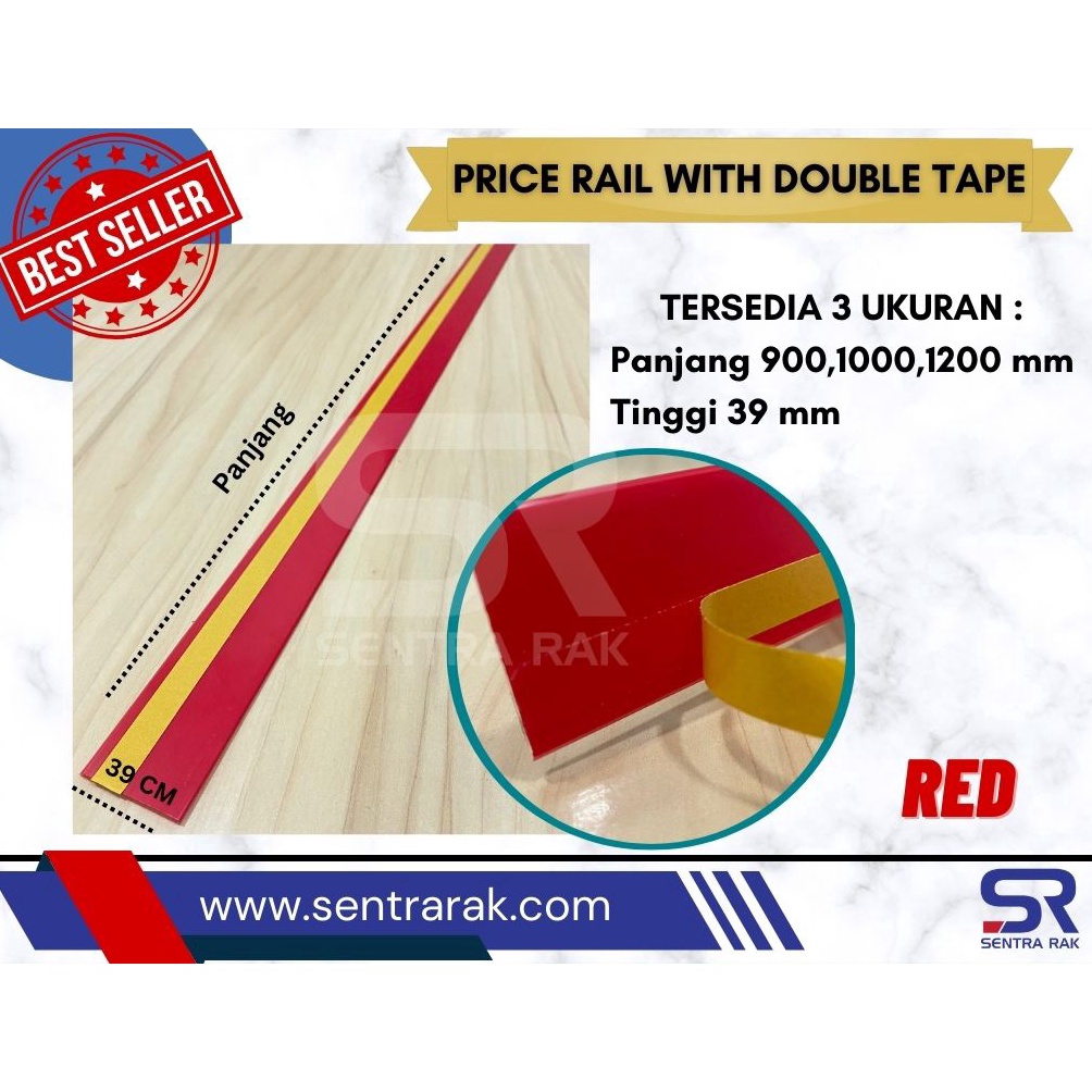 

8.8 MALL Price Rail / Lis Harga / Price Card Double Tape- Uk 100 cm