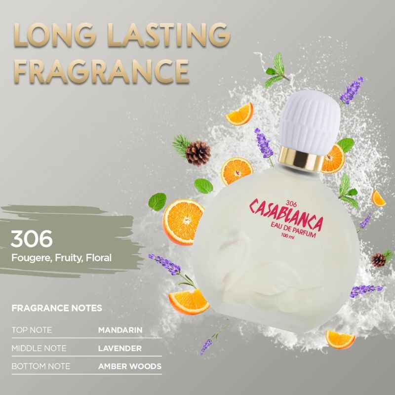 CASABLANCA EDP 306 SWAN ANGSA | CASABLANCA EAU DE PARFUM 306 TAHAN LAMA AWET PARFUME