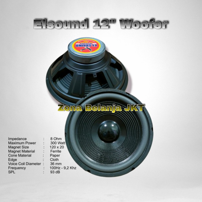 Speaker Elsound 12 Inch Woofer 300Watt Original