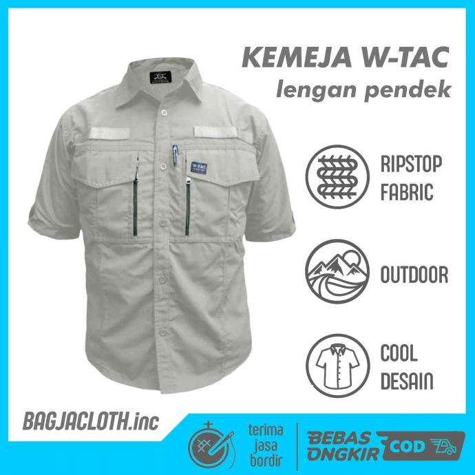 KEMEJA TACTICAL W-TAC LENGAN PENDEK / BAJU TACTICAL PDL LAPANGAN OUTDO