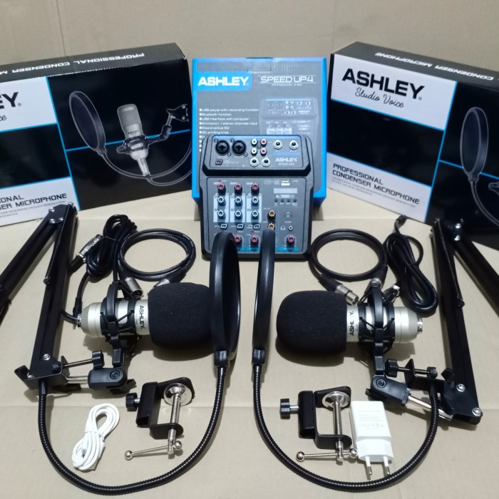 Bestseller Paket Podcast 2 Orang Mixer Speed Up 4 Mic Ashley Studio Voice