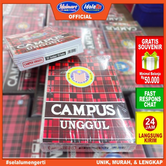 

IDOLMART BUKU TULIS CAMPUS UNGGUL ISI 50 LEMBAR BUKU TULIS SEKOLAH