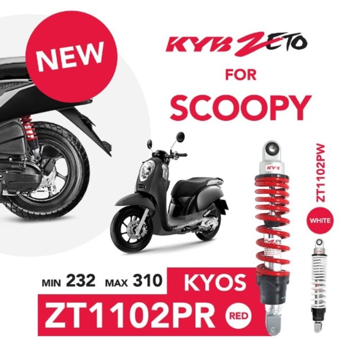 Shockbreaker ALL Scoopy Beat Spacy KYOS-ZT1102PW Putih Kayaba KYB ZETO terlaris